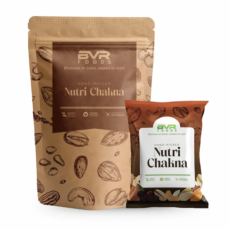 BVR Foods Nutri Chakna Roasted Dry Fruit Mix – Almonds Cashews Raisins | Bar Snack Alternative | Roasted High Protein Zero Added Sugar